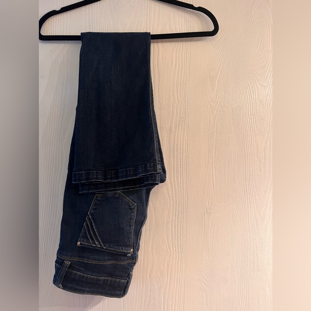 Dark blue jeans flared